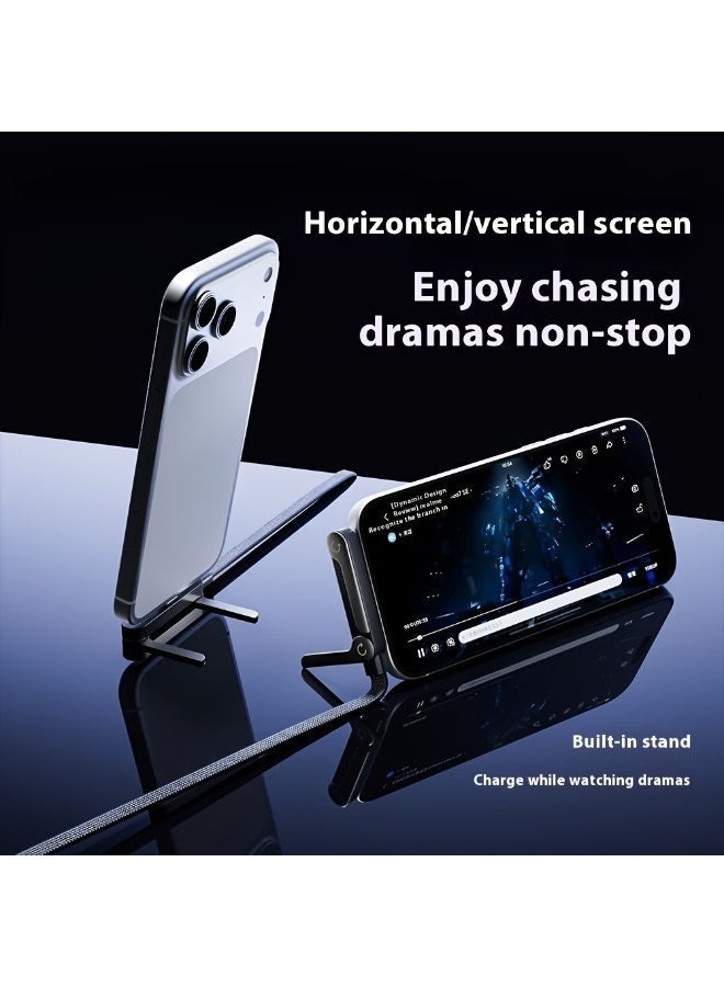 general MAX 240W Fast Charging Type C to Type C, Stand Data Cable, Multifunctional Data Cable, Car Data Cable, Suitable for Iphone 17 to Iphone 15 Series, Braided Cable with Dual Type C Charging Ports, Samsung S25, Etc - Image 2